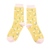 Miss Sparrow Socks Bamboo Daisies yellow