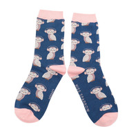 Miss Sparrow Socks Bamboo Funky Owls navy