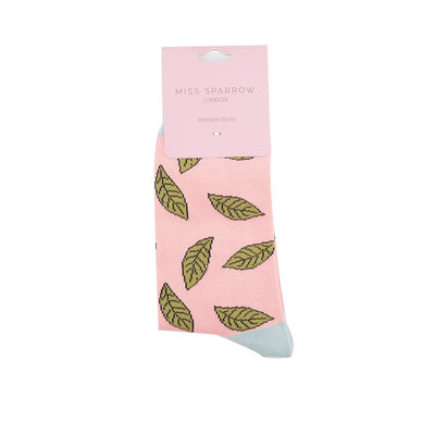 Miss Sparrow Socken Bamboo Leaves dusky pink