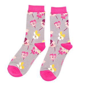 Miss Sparrow Socken Bamboo Violas grey