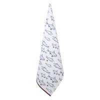 Clayre & Eef Tea towel Fishes blue/red