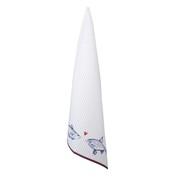 Clayre & Eef Tea towel Fishes/Stripes  blue/red