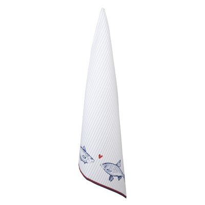 Clayre & Eef Geschirrtuch Fishes/Stripes  blue/red