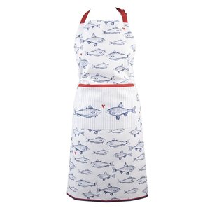 Clayre & Eef Kitchen apron Fishes blue/red