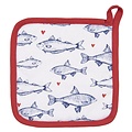 Clayre & Eef Potholder Fishes blue/red