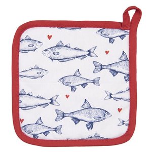 Clayre & Eef Topflappen Fishes blue/red