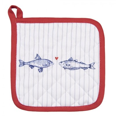 Clayre & Eef Potholder Fishes blue/red