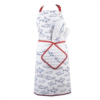 Clayre & Eef Potholder Fishes blue/red