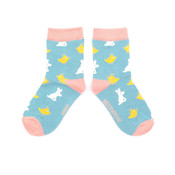 Miss Sparrow Kids Socks Bamboo Girls Chick & Bunny duck egg 4-6Y