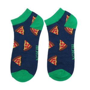 Miss Sparrow Trainer Mens Socks Bamboo Pizza Slices navy