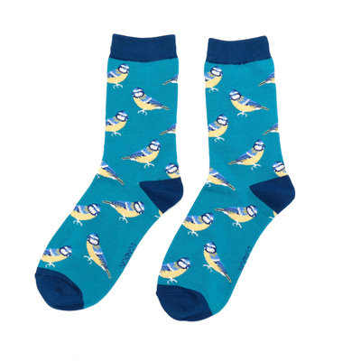 Miss Sparrow Socken Bamboo Bluetits teal