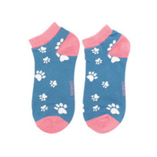 Miss Sparrow Trainer Socken Bamboo Paw Prints denim