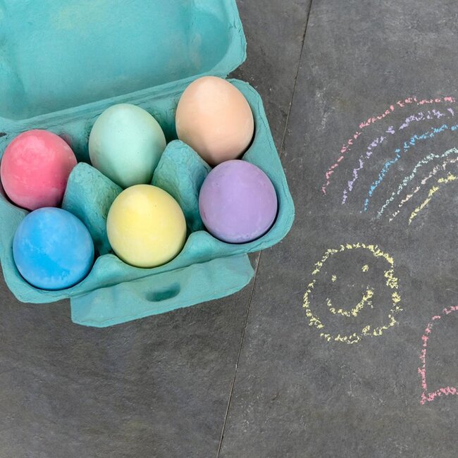 Chalk Eggs coloured