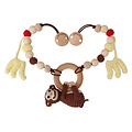Sindibaba Kinderwagenkette mit Rassel Monkey brown (Bio-Baumwolle) 2-in-1