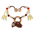 Sindibaba Stroller chain with rattle Monkey brown (organic cotton)  2-in-1