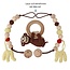 Wagenkette mit Rassel Monkey brown (Bio-Baumwolle) 2-in-1