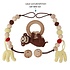 Sindibaba Stroller chain with rattle Monkey brown (organic cotton)  2-in-1