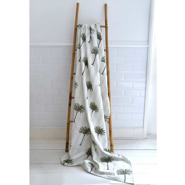 Kantha Throw Palm Tree