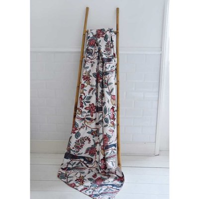 Powell Craft Kantha Decke Peacock white