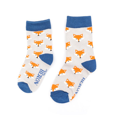 Miss Sparrow Kids Socks Bamboo Boys Fox Faces silver 2-3Y