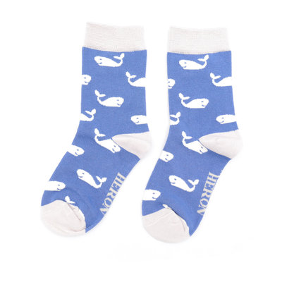 Miss Sparrow Kindersocken Bamboo Boys Whales blue 4-6Y