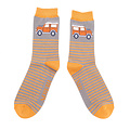 Miss Sparrow Männer-Socken Bamboo Jeep & Stripes grey