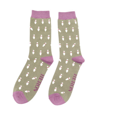 Miss Sparrow Männer-Socken Bamboo Skittles khaki