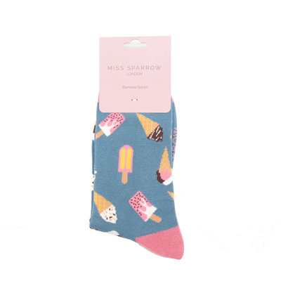 Miss Sparrow Socks Bamboo Ice Cream denim