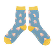 Miss Sparrow Socken Bamboo Little Octopus denim