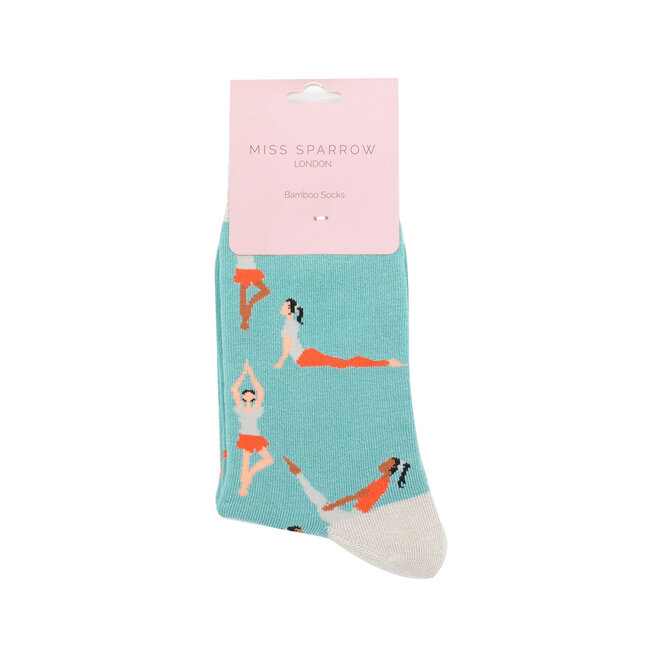 Socks Bamboo Yoga Poses duck egg