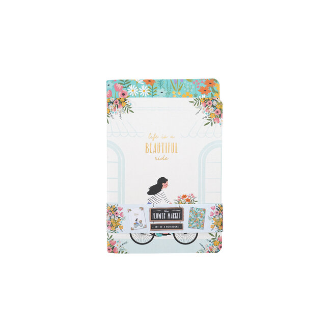 Notebooks Flower Market 'Life is..." Set of 2