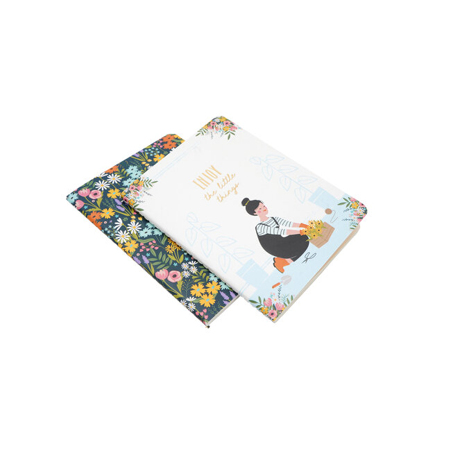 Notebooks Flower Market 'Enjoy the ..." Set of 2