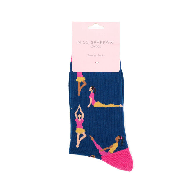 Socken Bamboo Yoga Poses navy