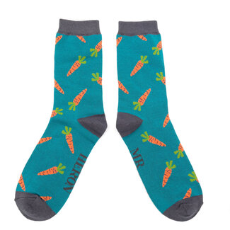 Miss Sparrow Männer-Socken Bamboo Carrots teal