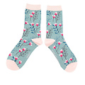 Miss Sparrow Socks Bamboo Wild Floral duck egg