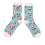 Miss Sparrow Socken Bamboo Wild Floral duck egg