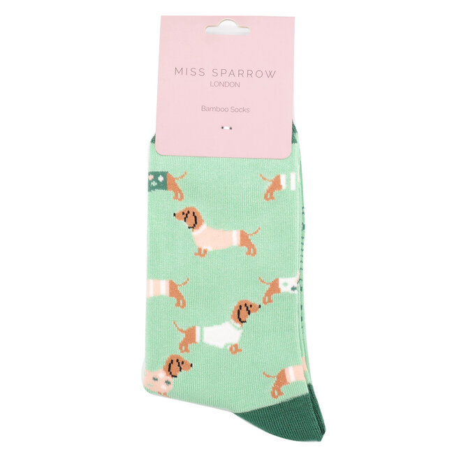 Socks Bamboo Pups in Coats mint