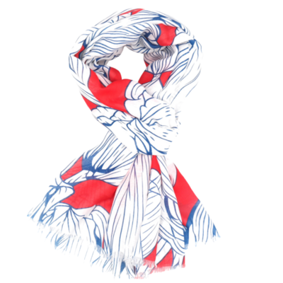 M&K Collection Scarve Floral Sketch red