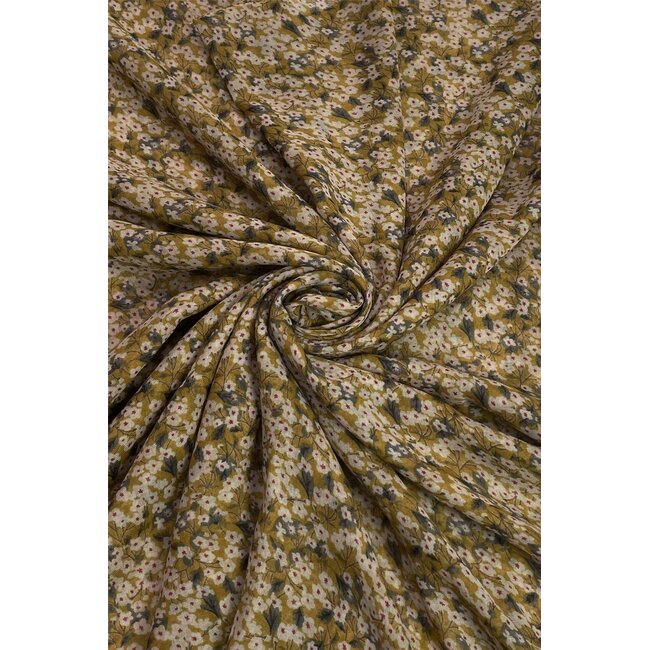 Scarve Mini Ditsal Floral Boho mustard