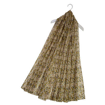 M&K Collection Scarve Mini Ditsal Floral Boho mustard