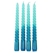 Rex London Candles Spiral Dip Dye blue (Set of 4)