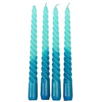 Rex London Kerzen Spiral Dip Dye blue (Set of 4)