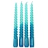 Rex London Candles Spiral Dip Dye blue (Set of 4)