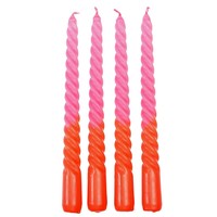 Rex London Candles Spiral Dip Dye pink/orange (Set of 4)