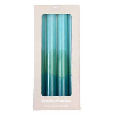 Rex London Candles Dip Dye blue/blue/aqua (Set of 4)