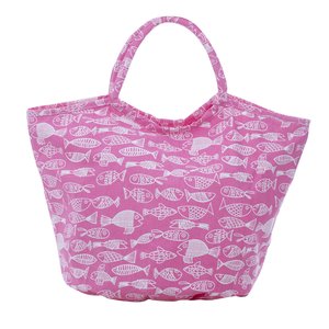 Overbeck and Friends Canvas Shopper/Beachbag Crazy Fish pink