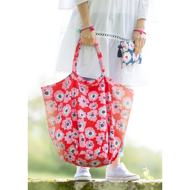 Canvas Shopper/Beachbag Lilly red/pink