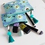 Canvas Pouches Lilly lightblue/turquoise Set of 2