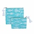 Overbeck and Friends Canvas Pouches Crazy Fish turquoise Set of 2