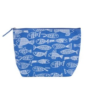 Overbeck and Friends Kostmetiktasche Crazy Fish blue large